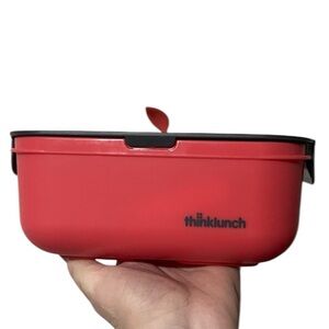 Thinklunch Pink Gray Bento Style Lunch Box Leaf Design Top Think Lunch NWOT